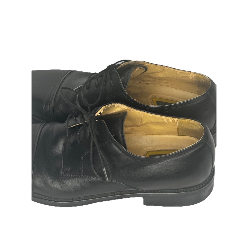 Chaps Men's Black Leather Cap Toe Oxford Lace Up Shoes 96-7704 Size 10 M